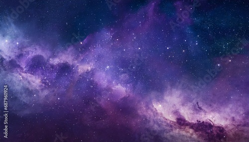 nebula and stars in night sky web banner space background