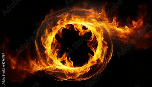 ring of fire in black background