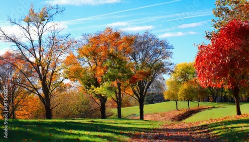 autumn trees landscape fall season