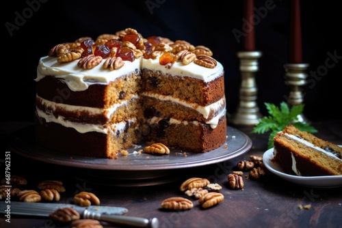 date and walnut cake  christmas cake  