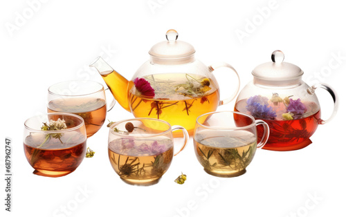 Aromatic Tea Infusion Set On Transparent PNG