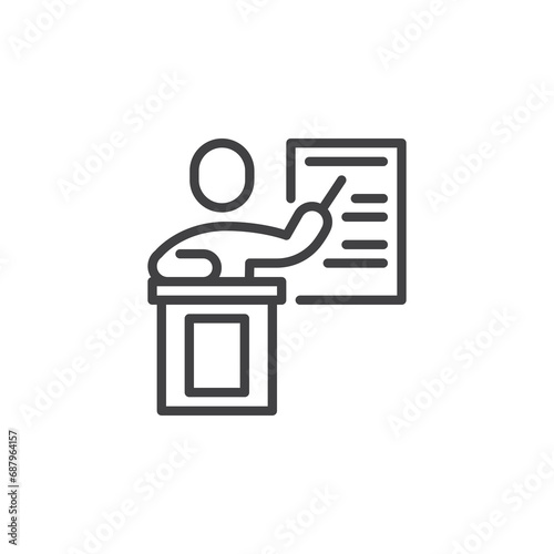 Lecture teacher line icon.