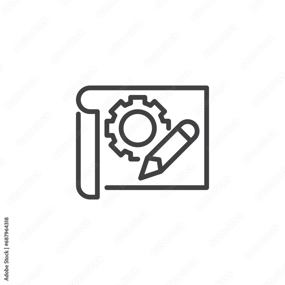 Project planning line icon Project planning line icon