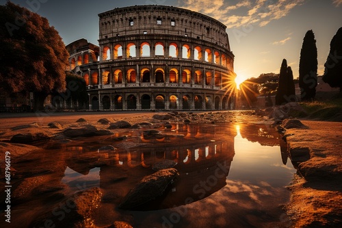 File ID(s): 687966207, 687966179, 687966016 - Original name(s): Roman Colosseum at sunrise, Generative AI.jpeg, Roman Colosseum at sunrise, Generative AI 03.jpeg, Roman Colosseum at sunrise, Generativ
