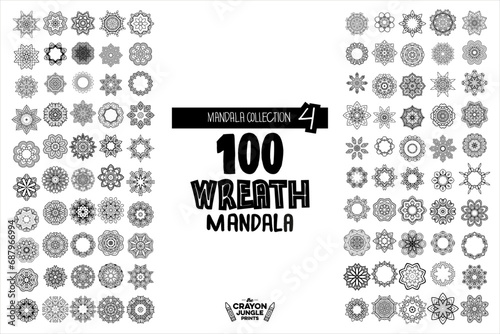 Mega Mandala Set Bundle Ornament mandala mega bundle background black and white design concept for Decals Scrapbooking Card making Paper cut Quotes Boho
