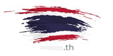 Thailand flag. Brush strokes, grunge. Drawn thai flag on white background. Vector design for national holiday, poster, template, place for text. State patriotic banner of thailand, flyer