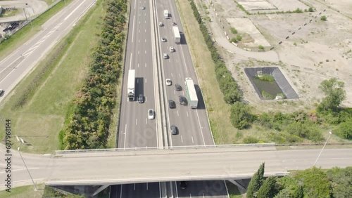 South Of France Highway - Logistic and Transportation Business Seen From Above - Aerial photo