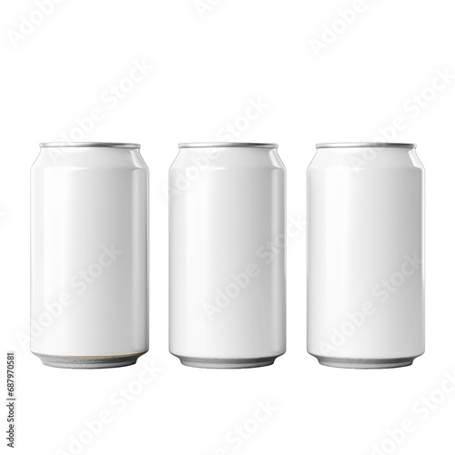 Wallpaper Mural Empty white cans for wine beer and soft drinks isolated on transparent background Torontodigital.ca