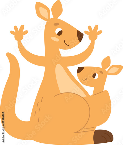 Kangaroo Animal With Baby