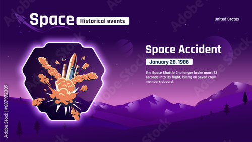 Space Accident Space's Historic Events and Revolutionary Inventions-Vector illustration design