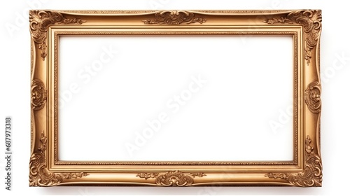 Antique Picture Frame Isolated on the White Background
 photo