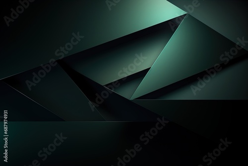 Abstract green background with triangles. CReated with Ai