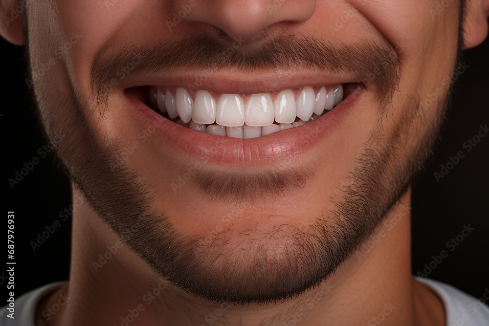 Closeup of healthy smile teeth man. Detal mouth care. Closeup of healthy smile teeth man. Detal mouth care.