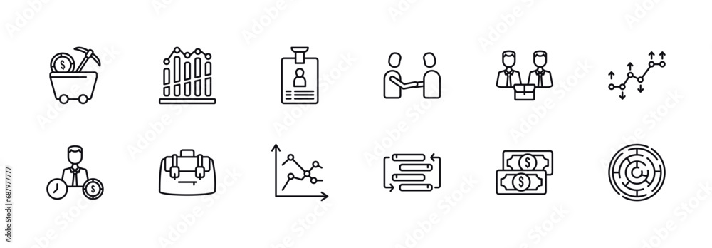 outline icons set from business concept. editable vector such as proof ...
