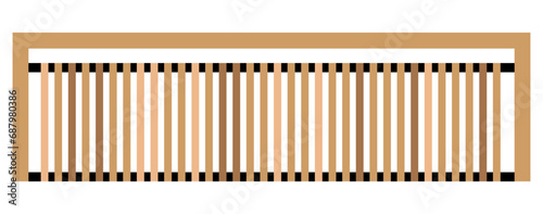 Top view of a bench for the architectural landscape plans. Entourage design. Vector.