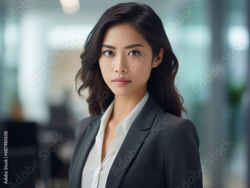 Portrait Attractive Asian young confident business woman in business professional working office