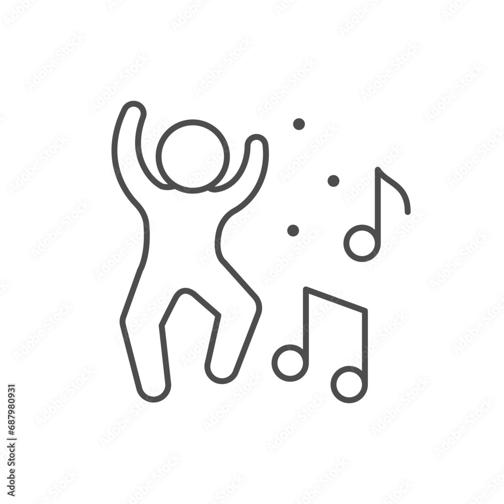 Dancing person line outline icon Dancing person line outline icon