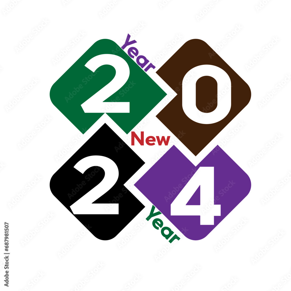 Happy New Year 2024 in vector file. Happy New Year 2024 in vector file.