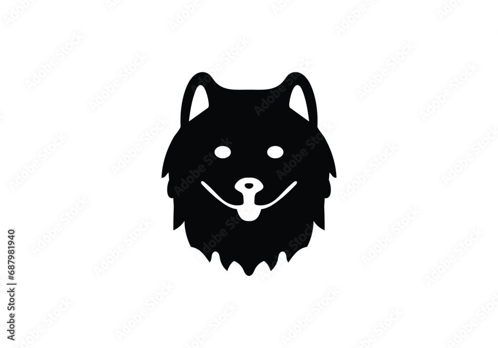 American Eskimo Dog minimal style illustration icon design American Eskimo Dog minimal style illustration icon design