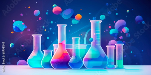 national science day, background of test tubes and instruments , Generative Ai
