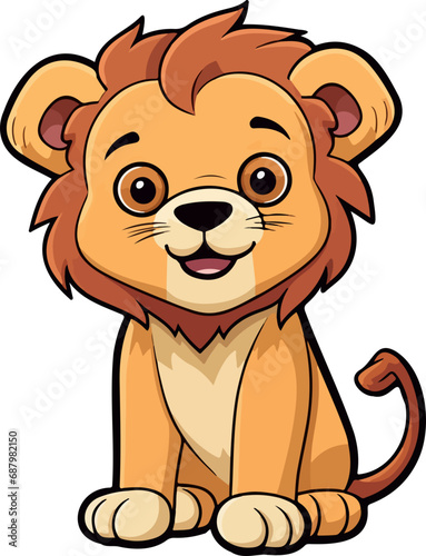 Cute lion clipart design illustration