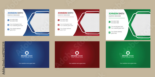Creative clean color variation business card design template