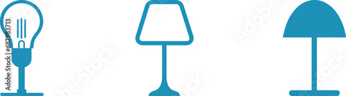 Set of lamps and floor lamps sconces and sconces, light vector icons