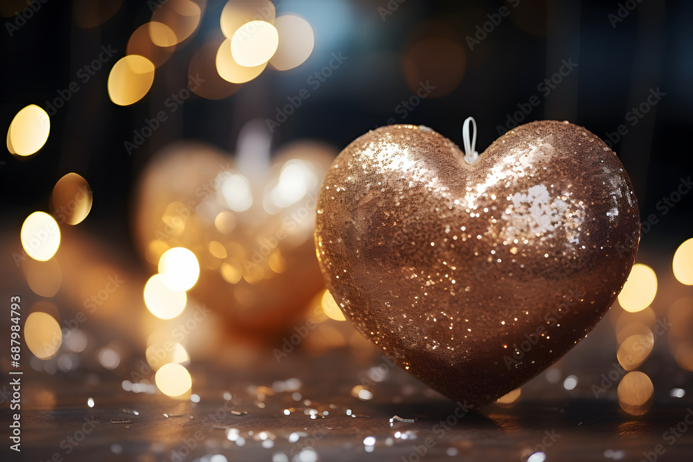 Fototapeta premium Beautiful Holiday background for Valentine's Day, New Year. Decorative heart background. Abstract template for design flyer