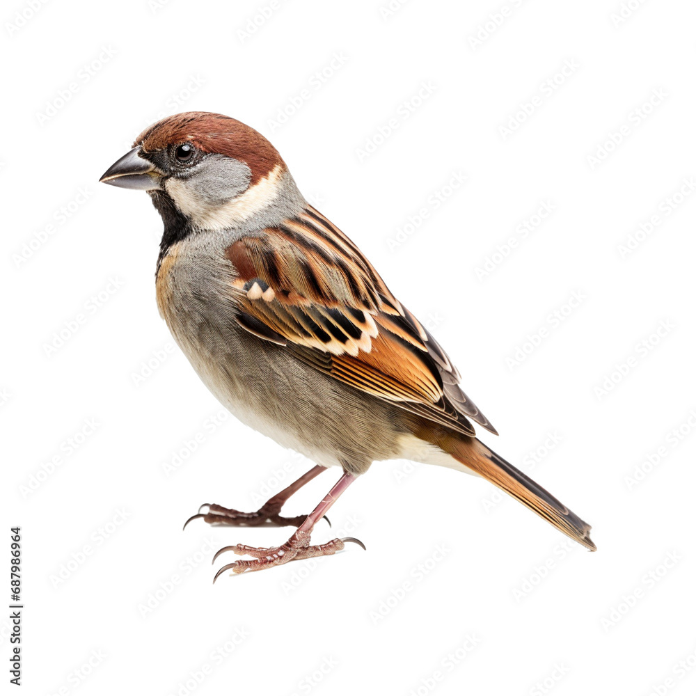 Sparrow isolated on white transparent background Sparrow isolated on white transparent background