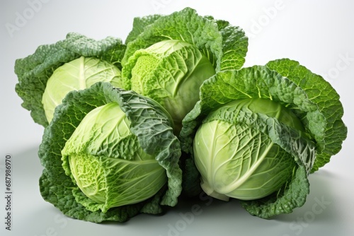 watercolor cabbage isolated on white , AI Generated