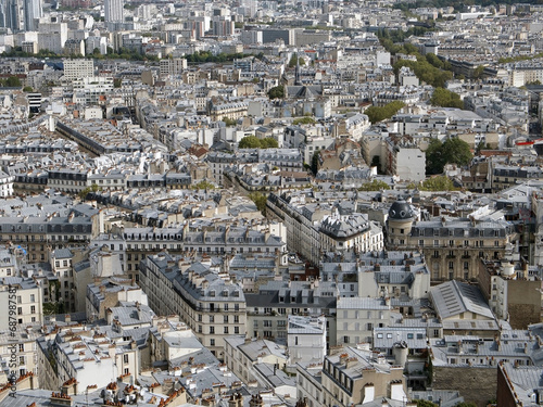 Cityscape from the Sacred Heart of Montmartre in Paris, France