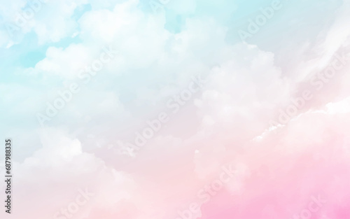 Cloud and sky with a pastel colored background