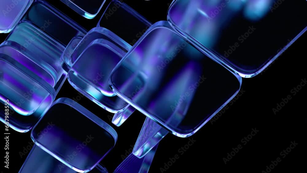 Abstract 3d render, rotating geometric composition, 4k seamless looped video