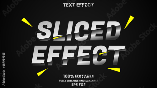 Sliced effect editable text effect	