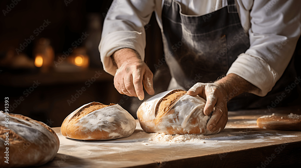 Panaderos amasando pan