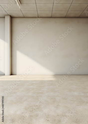 Simple room  champagne color Wall  carpeted Floor