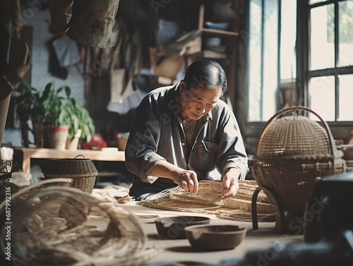 Fotografie, Obraz Chinese people  make Traditional craft creativity and handmade concept