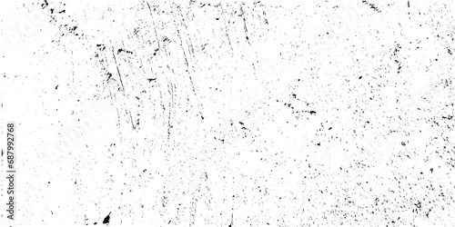 Scratch Grunge Urban Background. Ready to Place illustration over any Object to Create grungy Effect. Black grainy texture isolated on white background. Dust overlay. Dark noise granules. 