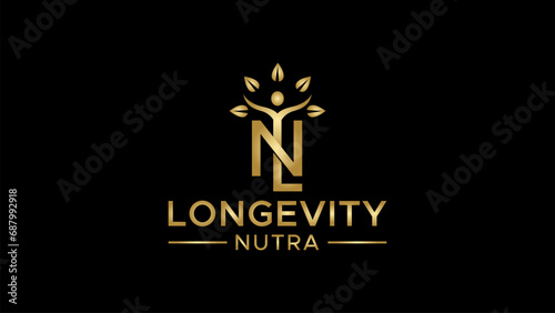 Longevity Nutrition logo design icon element vector