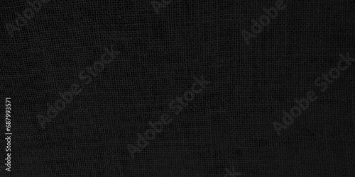 Black hemp rope texture background. Haircloth wale black dark cloth wallpaper. Rustic sackcloth canvas fabric texture in natural. Natural vintage linen burlap weaving, Old cotton carpet background. photo