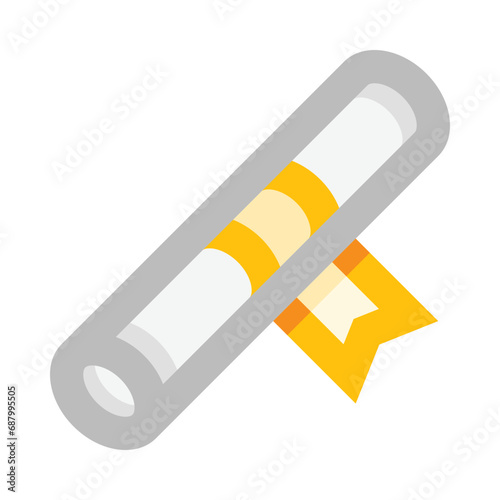 Rolled Diploma Color Flat Icon