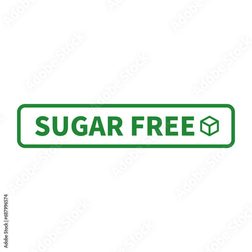 Sugar Free Sign In Green Line Rectangle Shape For Label Product Warranty Guarantee Information Business Marketing
