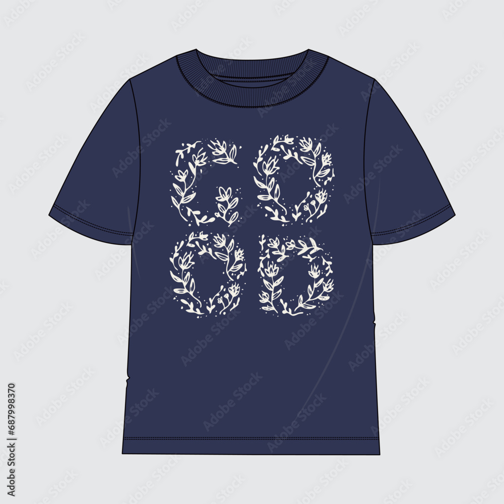 Kids T shirt with typography GOOD and flower Chest print design vector illustration Kids T shirt with typography GOOD and flower Chest print design vector illustration