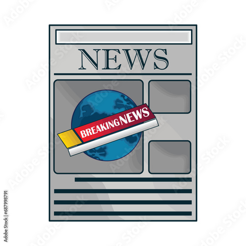 breaking news with news paper illustration