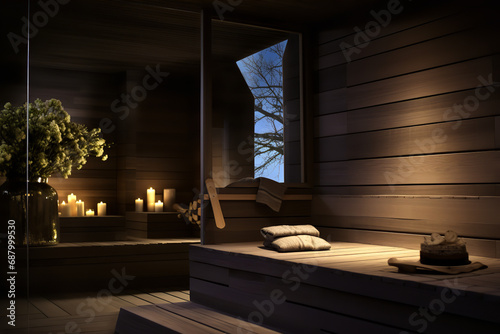  A boutique hotel offering a sauna amenity, providing luxury and privacy for an exclusive guest experience, set in an elegant and serene setting. 