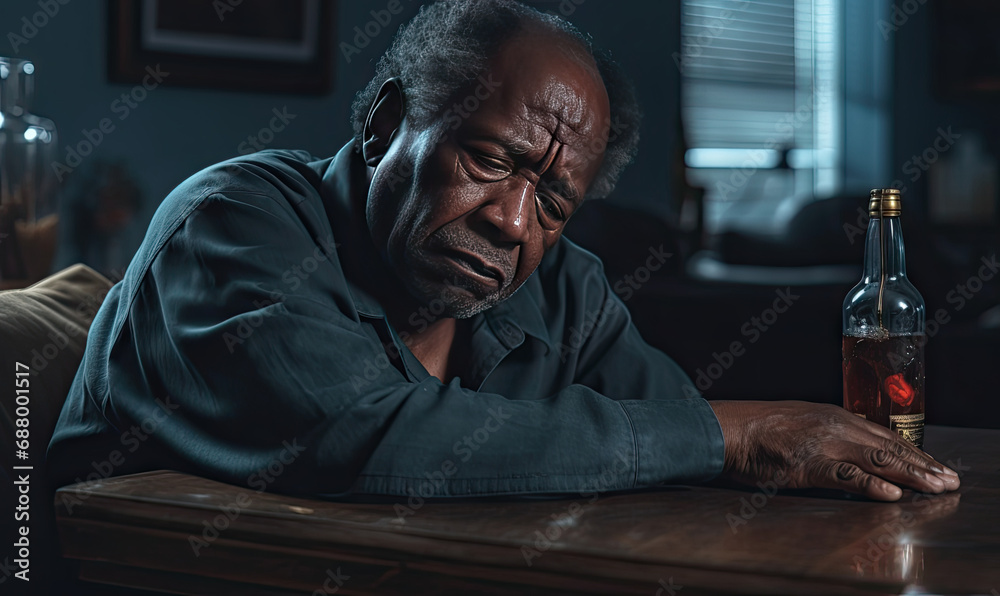 Elderly man with alcohol. Elderly man with alcohol.