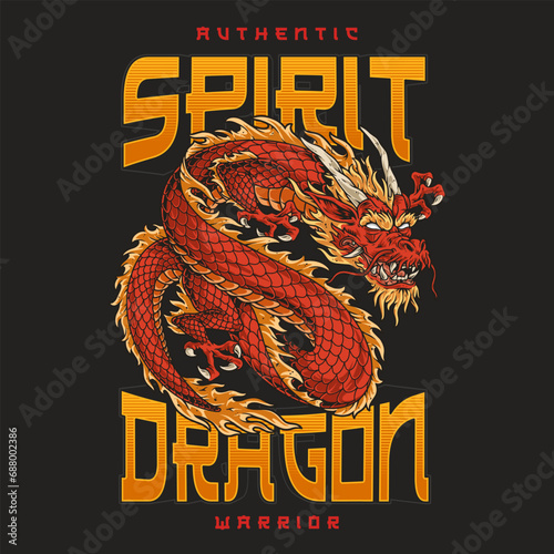 Authenic spirit dragon sticker colorful