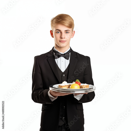 Waiter on white background ...