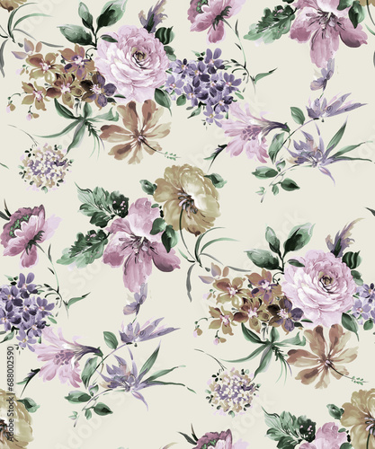 Fototapeta Naklejka Na Ścianę i Meble -  seamless background with flowers