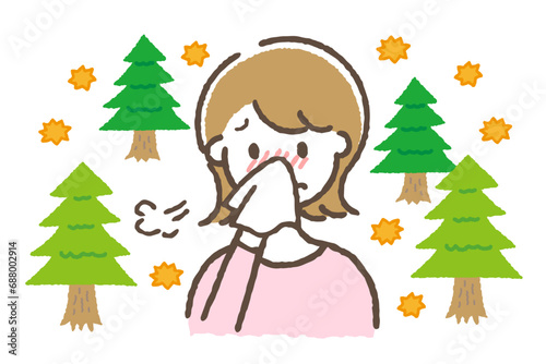 花粉症に悩む女性